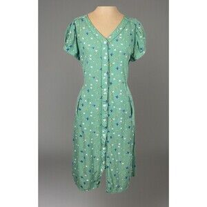 Vintage 90s Frock Shop Floral Button Up Tradwife Dress Women’s Size Large